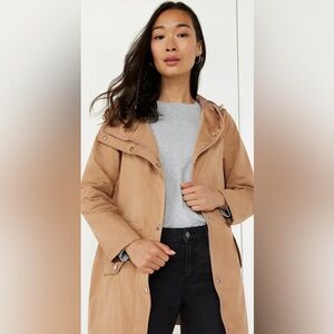 Time and Tru Camel Tan Hooded Trench Coat